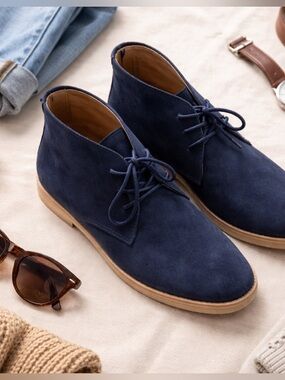 Tommy Hilfiger Navy Suede Chukka Boots Men’s Size 10 Desert Desert Boots Classic